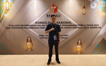 Ketua Bawaslu Bengkulu Selatan saat Mengikuti acara Konsolnas Evaluasi Kelembagaan dalam Pelaksanaan Pengawasan Pemilu 2024 dan Persiapan Pengawasan Pemilihan Gubernur, Bupati dan Walikota Serentak Tahun 2024 di Jakarta, Sabtu (20/4/2024)